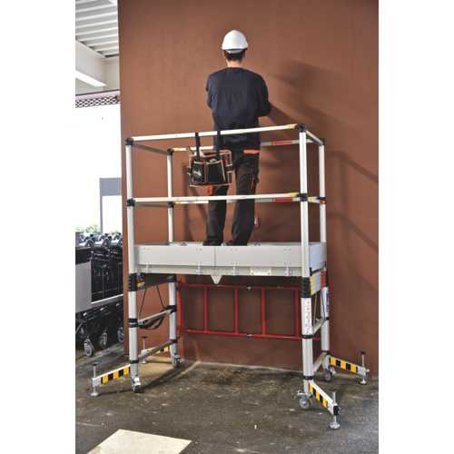 ÉCHAFAUDAGE ROULANT PLIANT ALU - HT DE TRAVAIL 4,00 M
