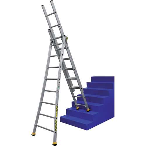 ÉCHELLE TRANSFORMABLE 3x9 BARREAUX 2,75 - 6,10 M