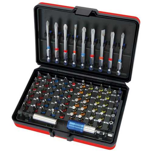 COFFRET D'EMBOUTS DE VISSAGE TORSION AVEC CODE COULEUR