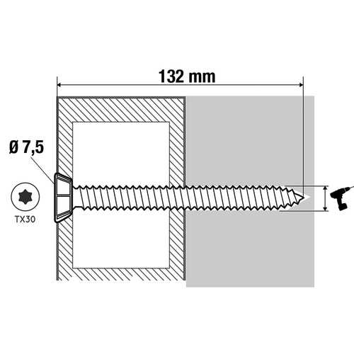 VIS BÉTON TÊTE RÉDUITE 7,5 X 132 MM