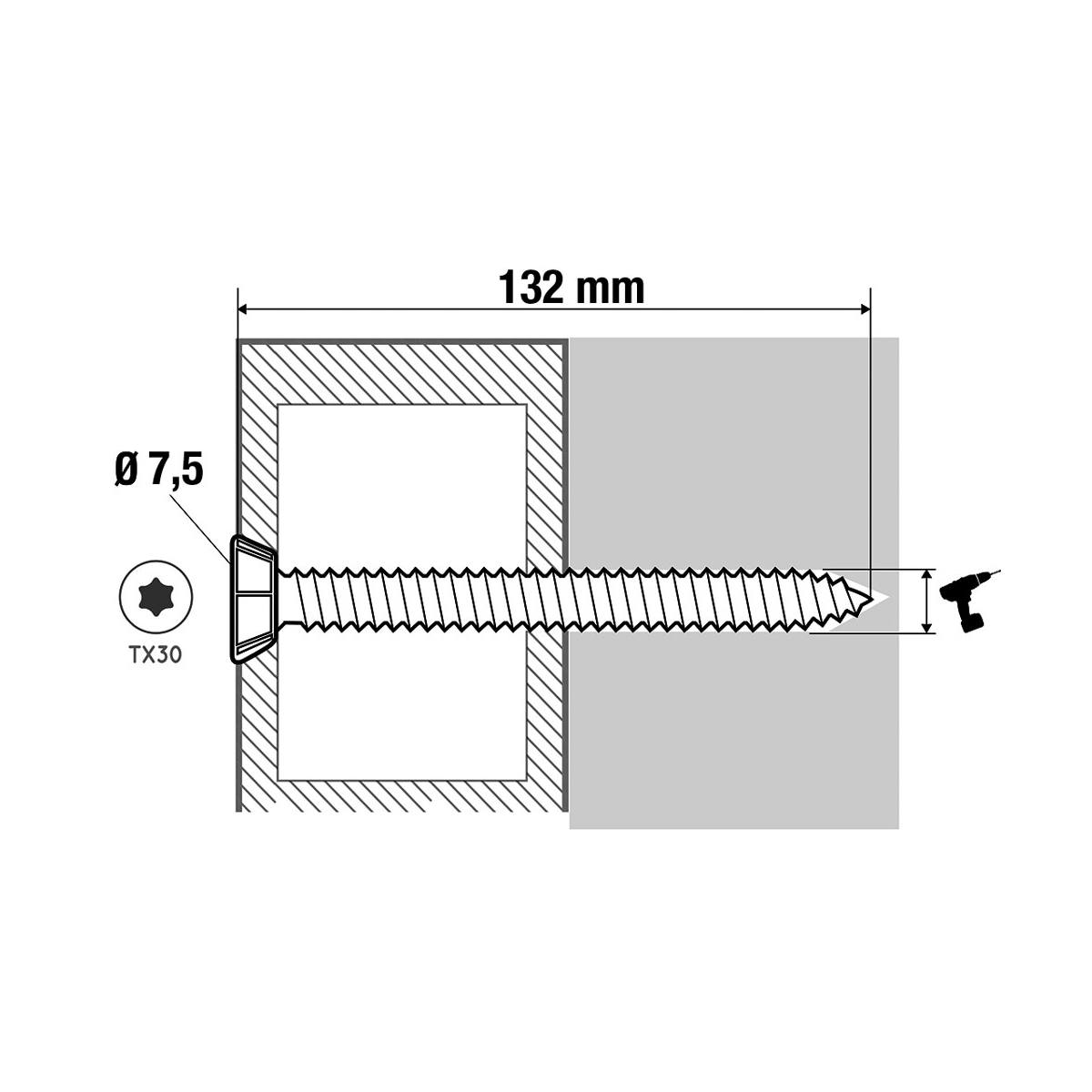 VIS BÉTON TÊTE RÉDUITE 7,5 X 132 MM