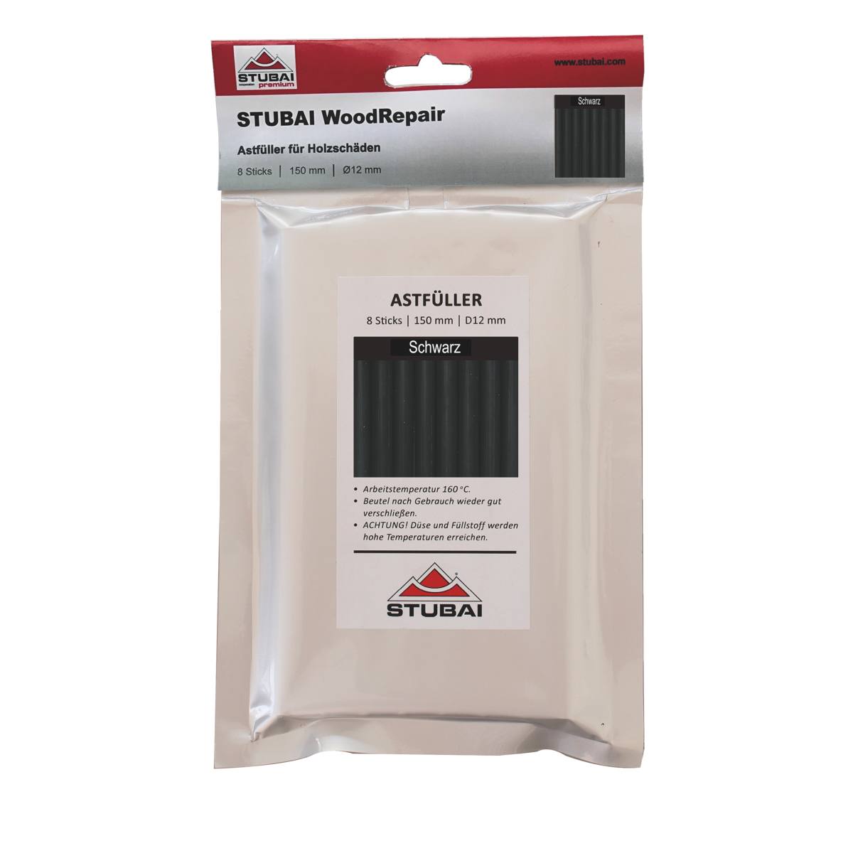 MASTIC DE REPARATION NOIR POUR BOIS -  9 BÂTONS  - Ø12mmx300mm