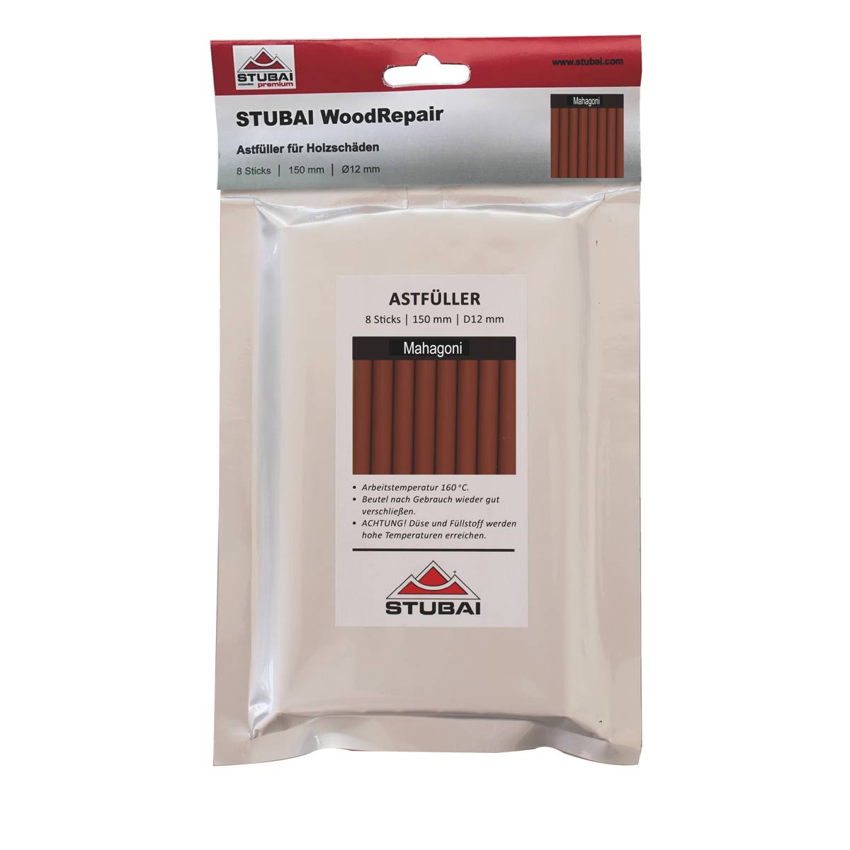 MASTIC DE REPARATION ACAJOU POUR BOIS -  9 BÂTONS  - Ø12mmx300mm