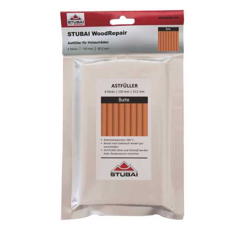 MASTIC DE REPARATION HETRE POUR BOIS -  9 BÂTONS  - Ø12mmx300mm