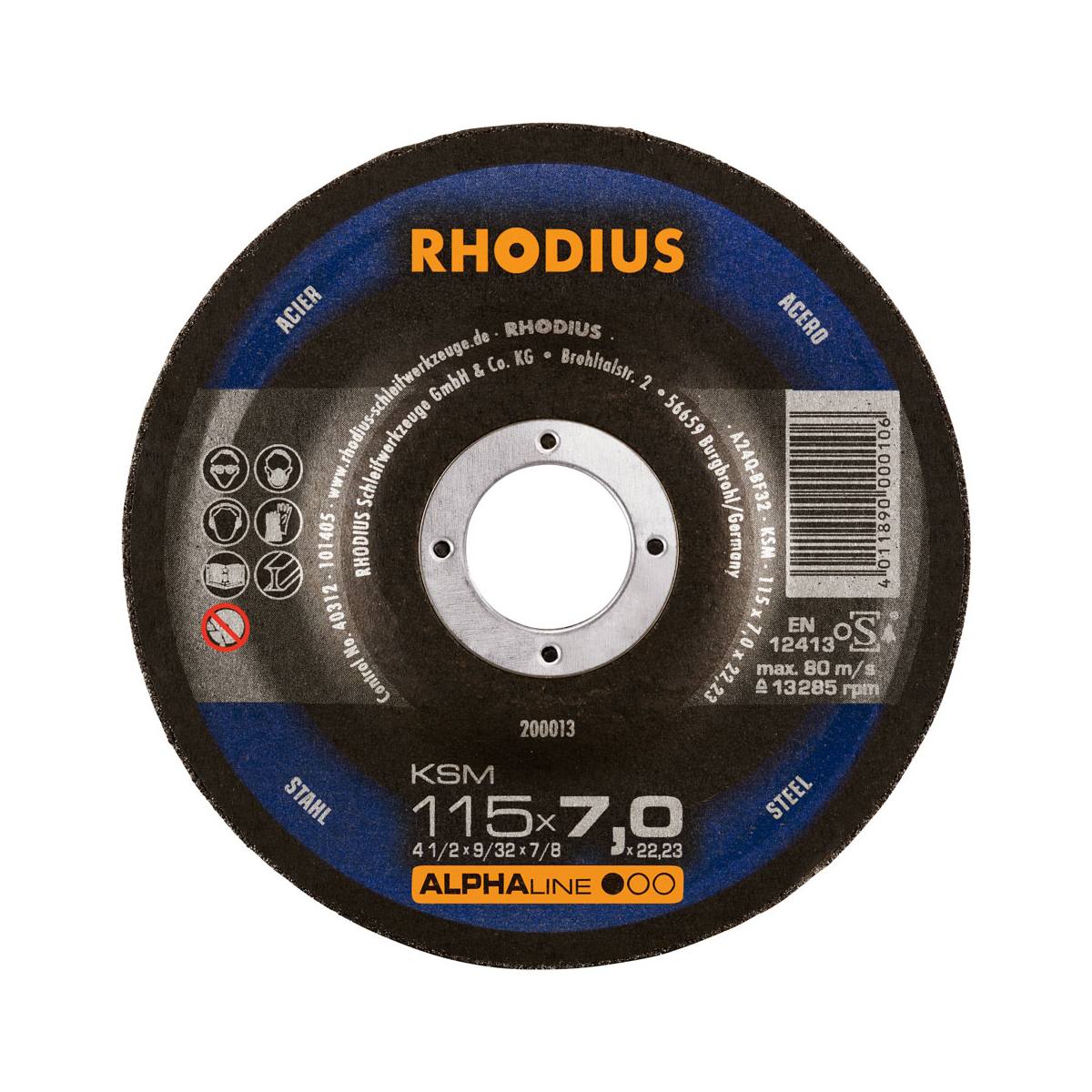 DISQUE À ÉBARBER KSM POUR L'ACIER - Ø 115 X 7 X 22,2 MM