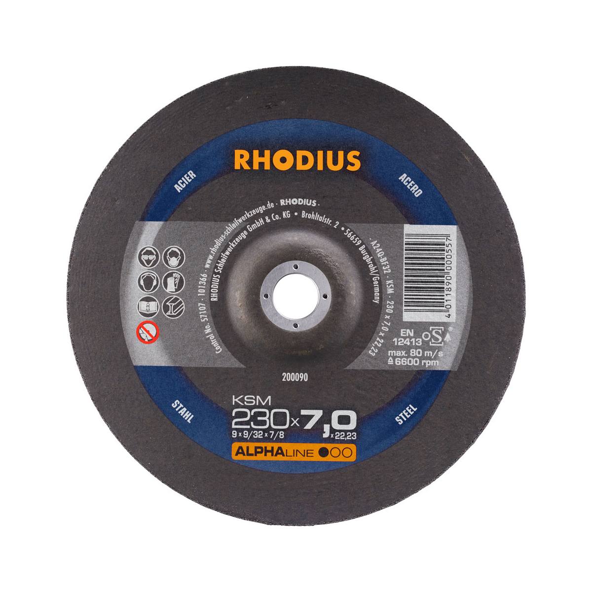DISQUE À ÉBARBER KSM POUR L'ACIER - Ø 230 X 7 X 22,2 MM