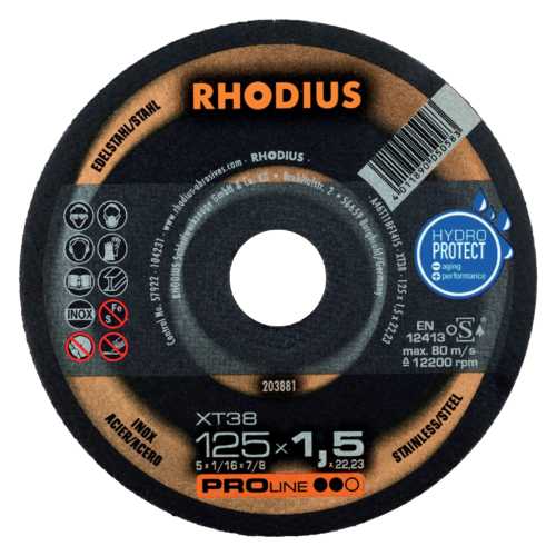 DISQUE À TRONÇONNER XT38 POUR LES ACIERS INOXYDABLES - Ø 125 X 1,5 X 22,2 MM