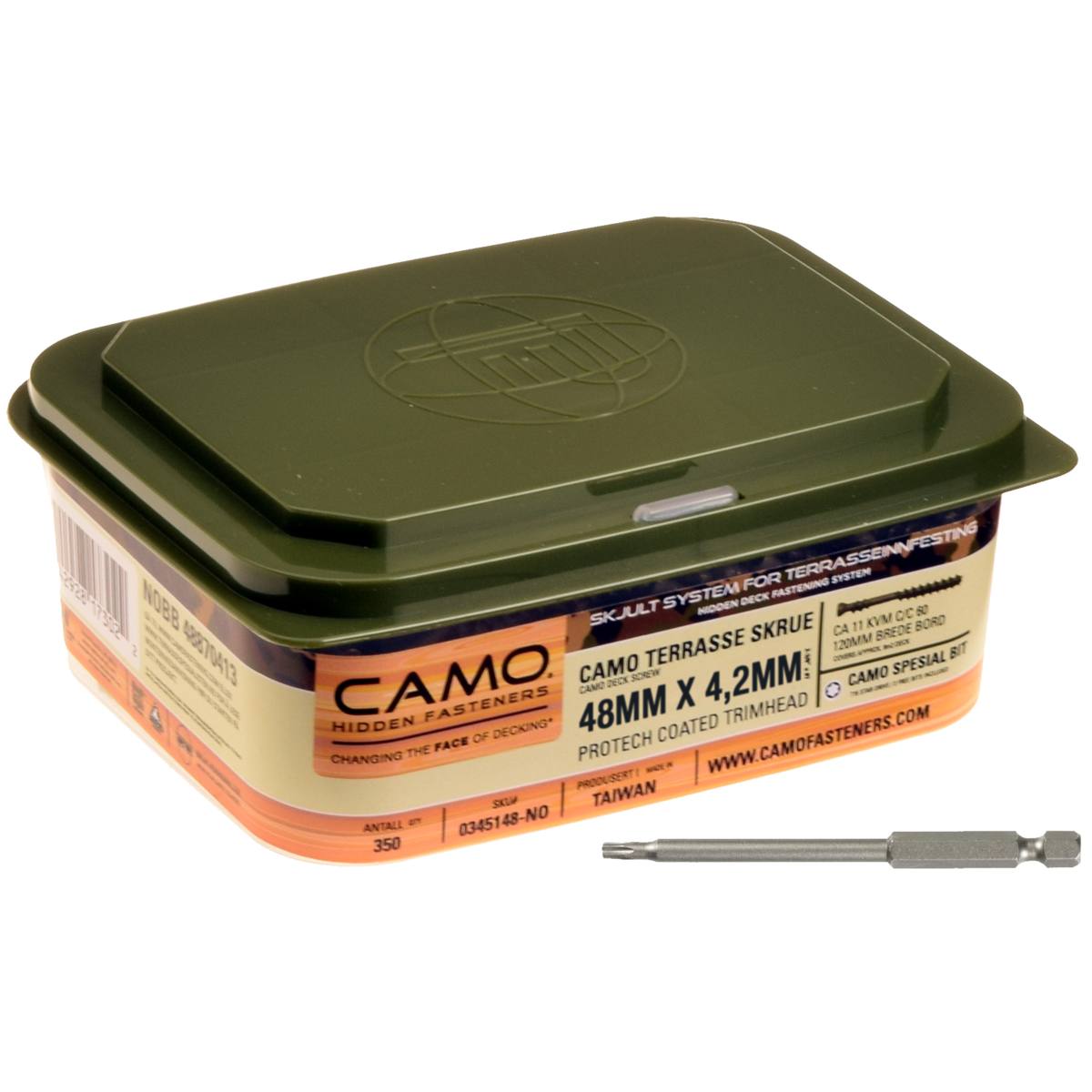 BOÎTE 350 VIS TERRASSE PROTECH 4,2x48 SPÉCIALES CAMO