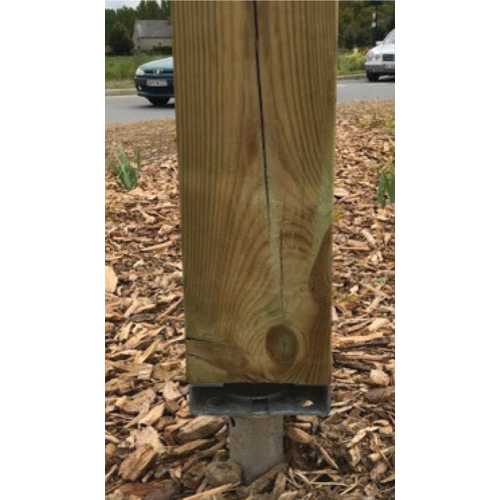 CONNECTEUR BOIS ACIER GALVA POUR FIXATION DE POTEAUX 140x140 MM