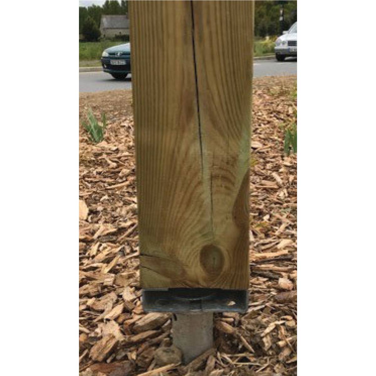 CONNECTEUR BOIS ACIER GALVA POUR FIXATION DE POTEAUX 140x140 MM