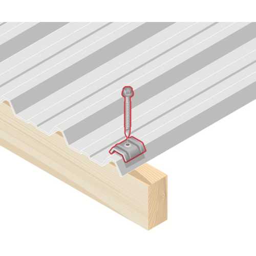 VIS AUTOPERCEUSE TH ZAMAC + CAVALIER POUR TOITURES METALLIQUES SUR SUPPORT BOIS RAL 7016