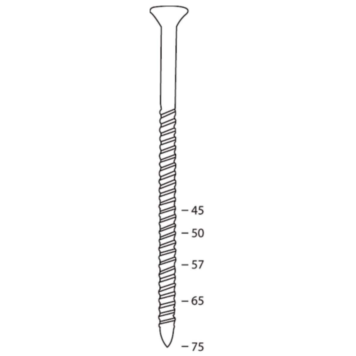 CARTON 7200 POINTES FAUSSE-VIS 2,5 X 50 MM