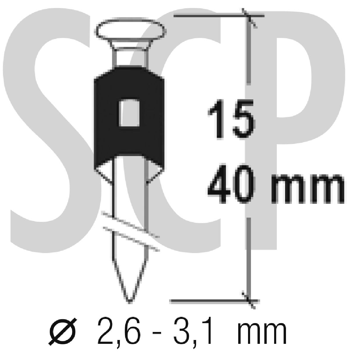 CLOU BÉTON 2,6 X 19 MM + GAZ CARTON DE 1000