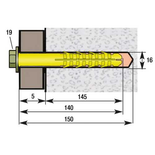 CHEVILLE MENUISERIE CHARGE FORTE 16 X 140 MM