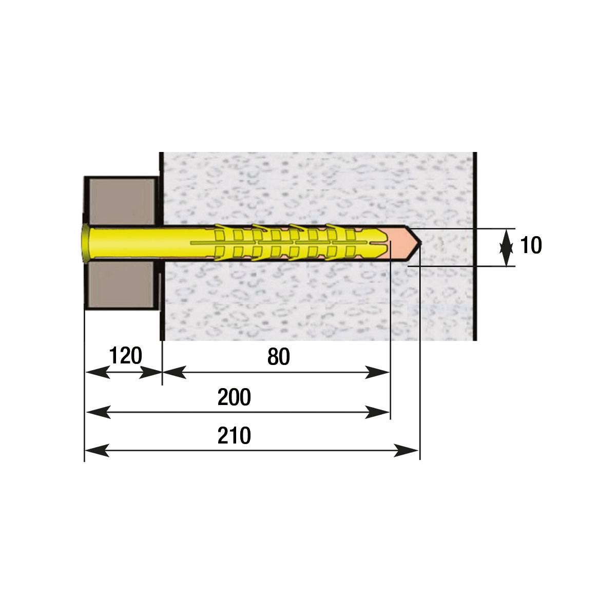 BOÎTE 25 CHEVILLES POUR FAÇADES BOIS 10 X 200 MM