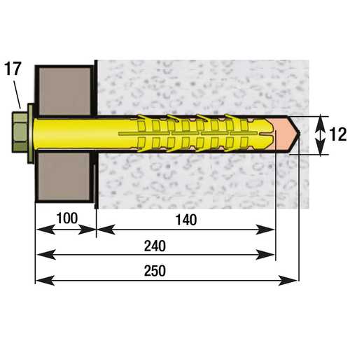 CHEVILLE MENUISERIE CHARGE MOYENNE 12 X 240 MM