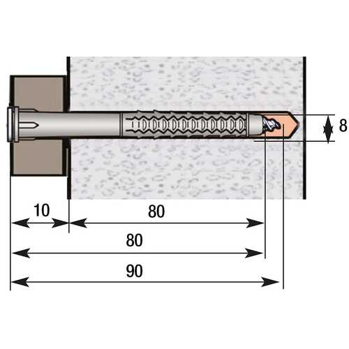 BOÎTE 25 CHEVILLES CQLV 8 X 80 MM