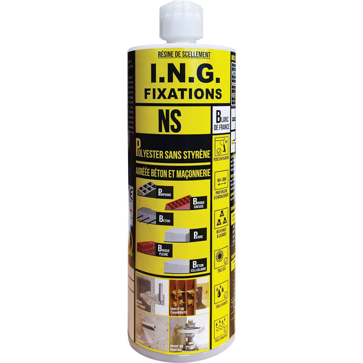 RESINE POLYESTER BLANC 410 ML + 3 CANULES