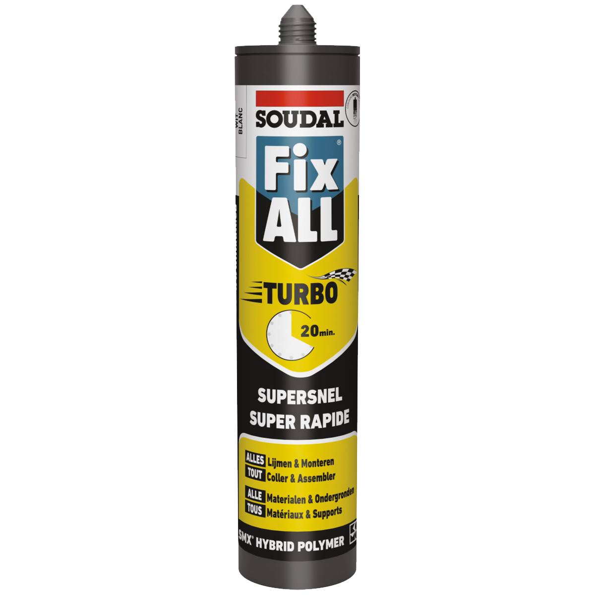 MASTIC MS POLYMÈRE FIX ALL TURBO BLANC CARTOUCHE 290 ML