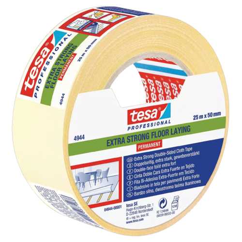 RUBAN ADHÉSIF DOUBLE FACE POUR REVÊTEMENT DE SOL 25m x 50mm