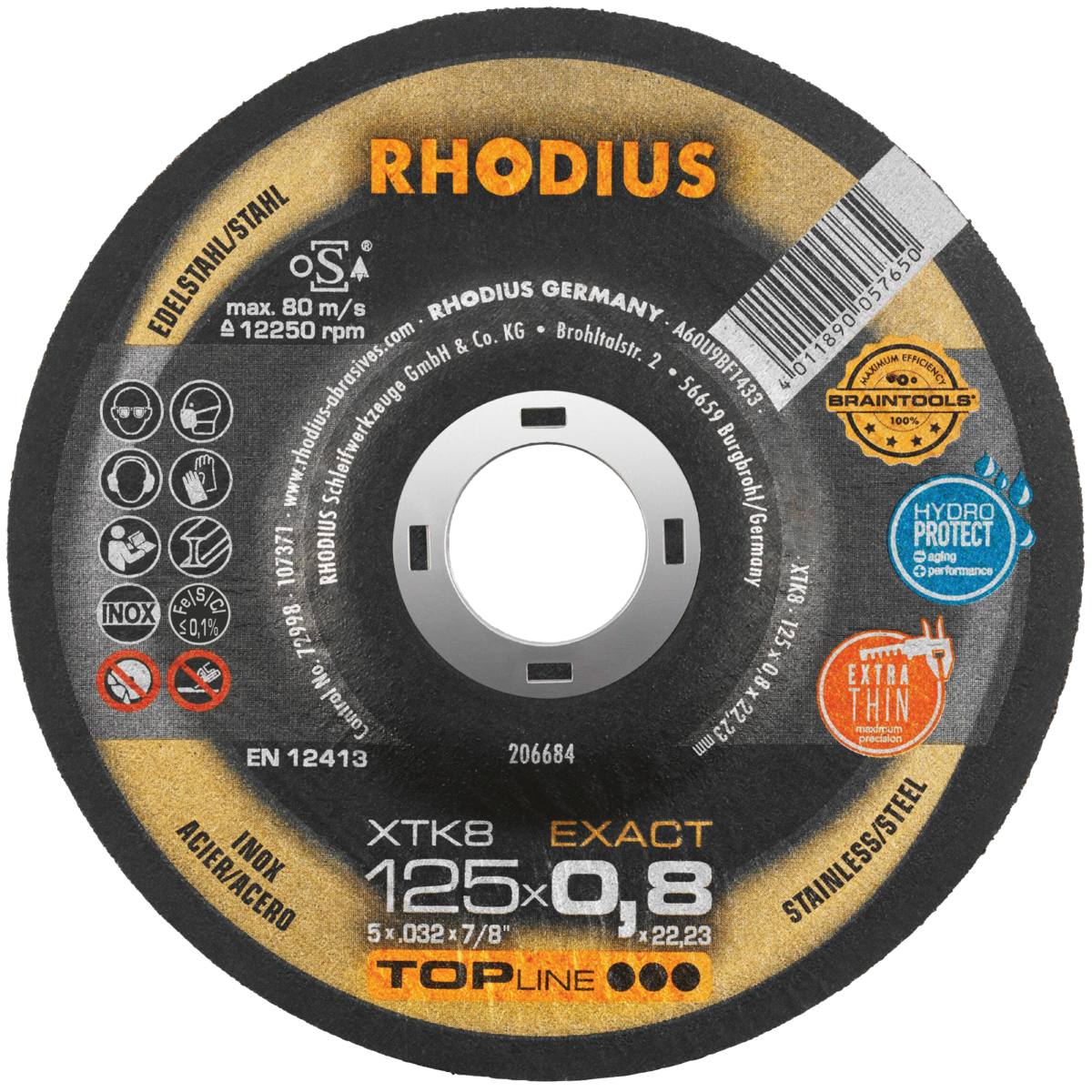 DISQUE À TRONÇONNER XTK8 ULTRA FIN - Ø 125 X 0,8 X 22,2 MM