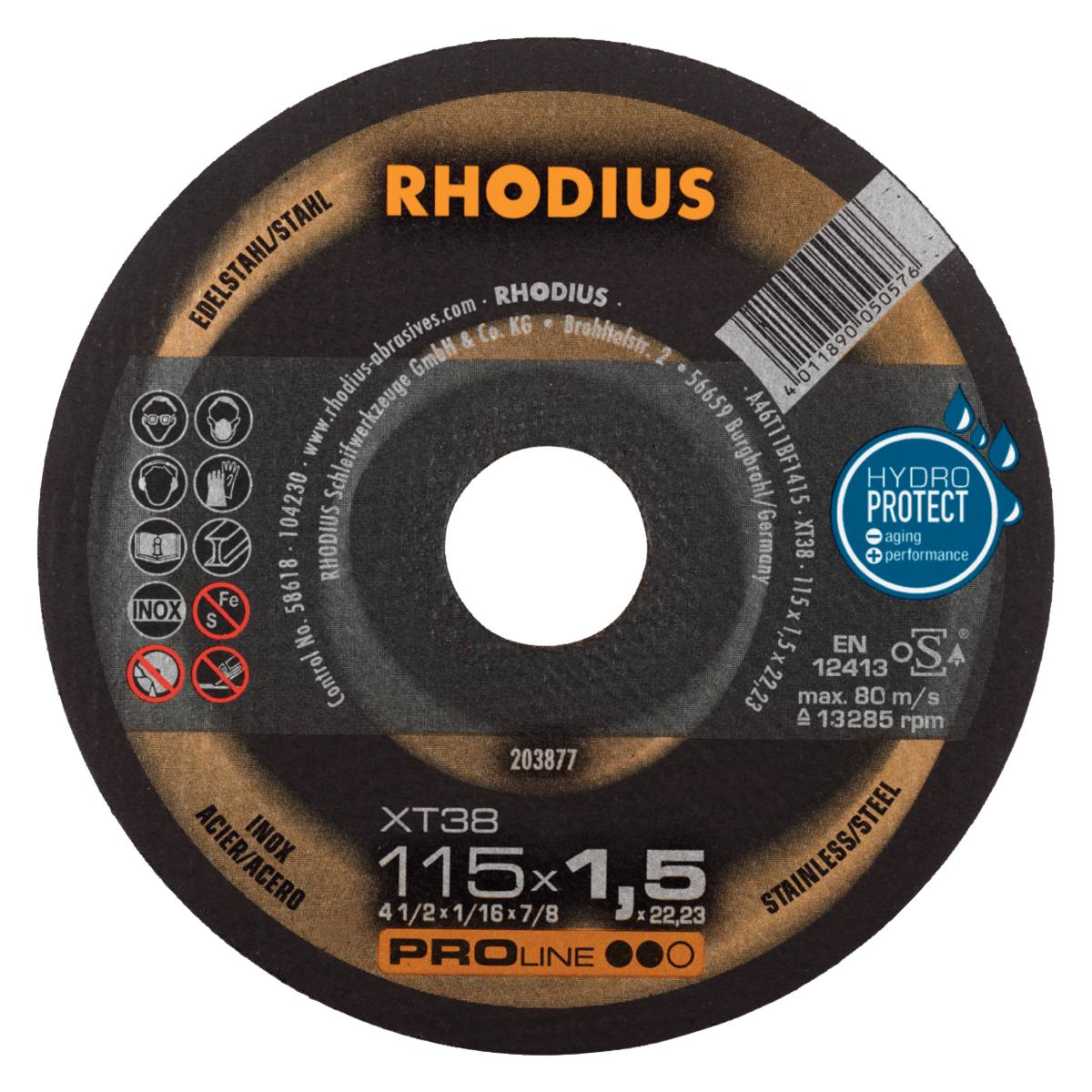 DISQUE À TRONÇONNER XT38 POUR LES ACIERS INOXYDABLES - Ø 115 X 1,5 X 22,2 MM