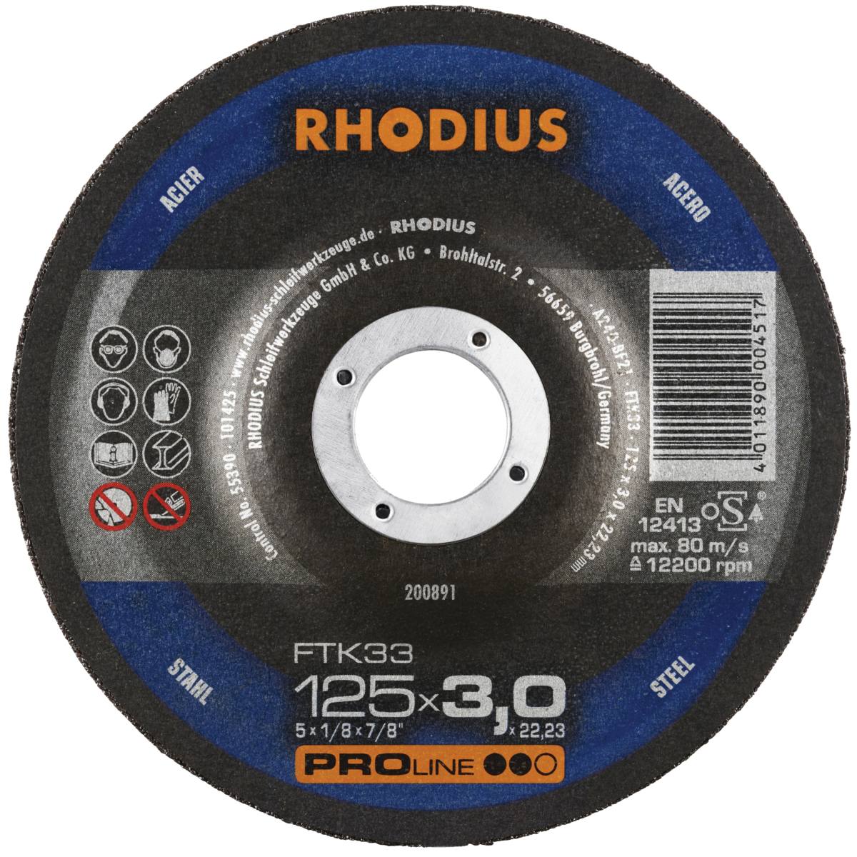 DISQUE À TRONÇONNER FTK33 - Ø 125 X 3 X 22,2 MM