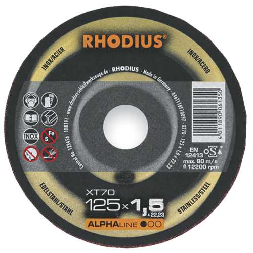 10 DISQUES À TRONÇONNER XT70 POUR LES ACIERS INOXYDABLES - Ø 125 X 1,5 X 22,2 MM