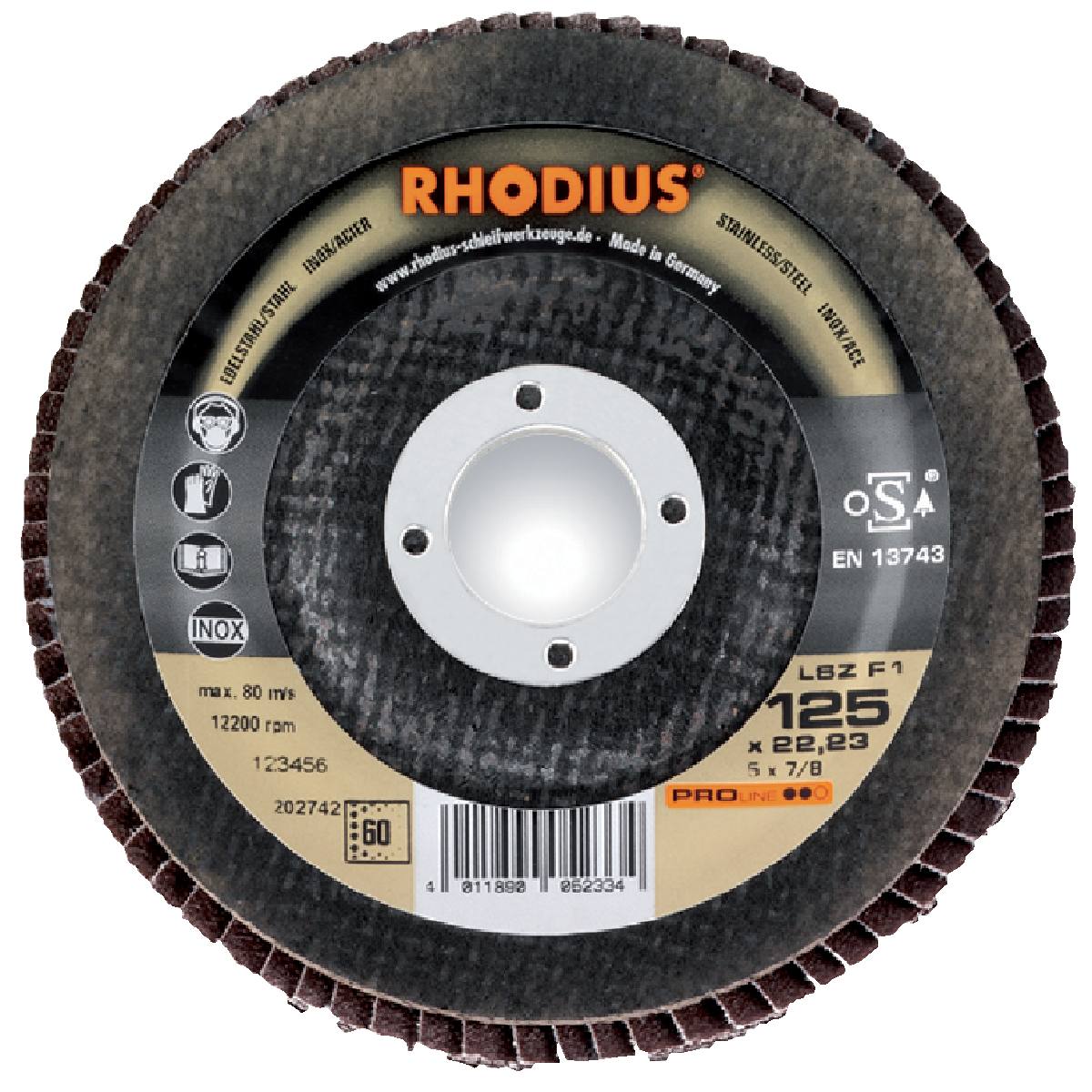 DISQUE À ÉBARBER LSZ F1 - Ø 125 X 22,2 MM - GRAIN 80