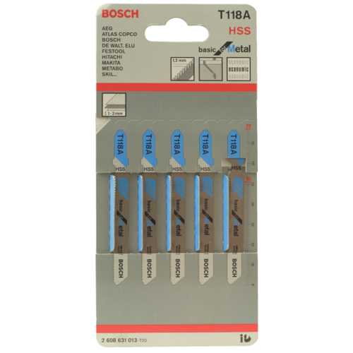 LAMES DE SCIE SAUTEUSE T 118 G POUR LE MÉTAL