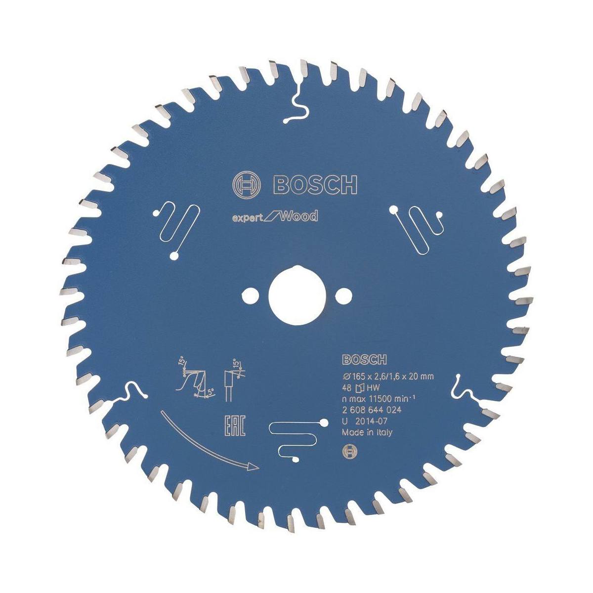 LAME DE SCIE CIRCULAIRE EXPERT WOOD POUR LE BOIS Ø 165 MM - 48 DENTS