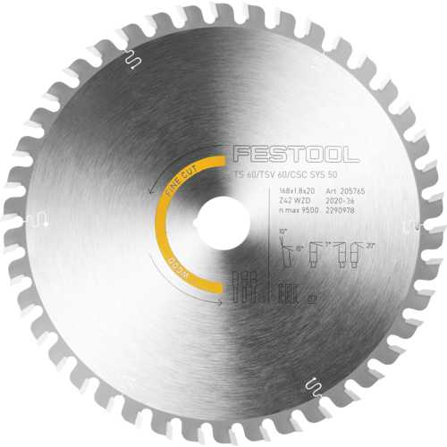 LAME SCIE CIRCULAIRE WOOD FINE Ø 168