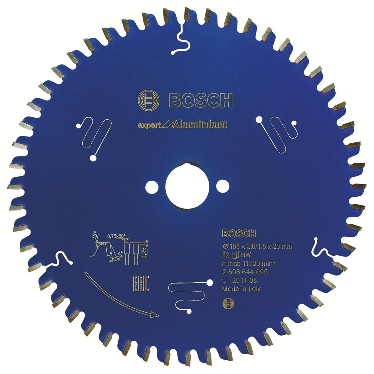 LAME DE SCIE CIRCULAIRE EXPERT ALUMINIUM Ø 165 MM - 52 DENTS