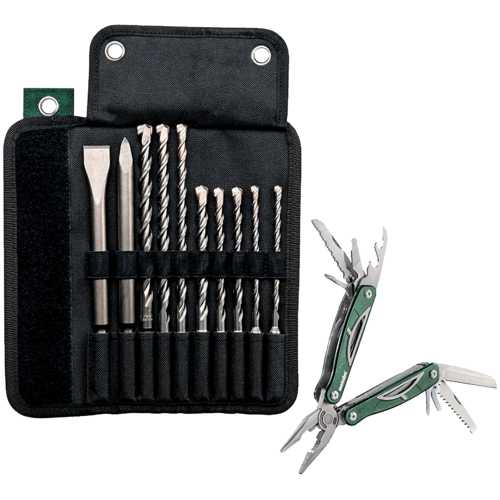 PERFO BURINEUR SDS-PLUS  BATTERIE 18 V AVEC ÉTUI 10 PIÈCES SDS-PLUS ET COUTEAU MULTIFONCTION