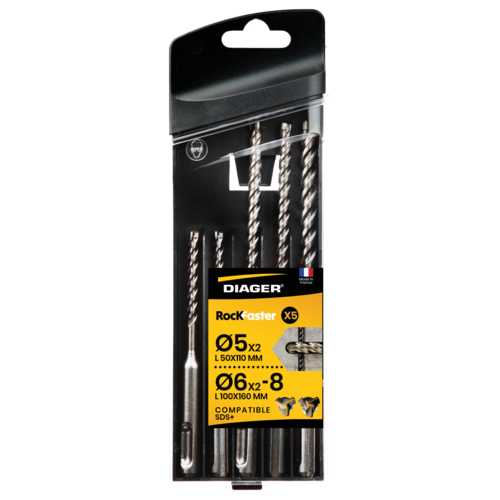 COFFRET DE 5 FORETS BÉTON ROCKFASTER SDS-PLUS