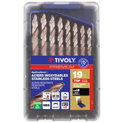 COFFRET 19 FORETS MÉTAUX HSS TSP (Ø1 A Ø10)
