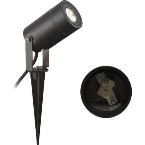 PROJECTEUR PIQUET LED + DOUILLE GU.5.3 NOIR