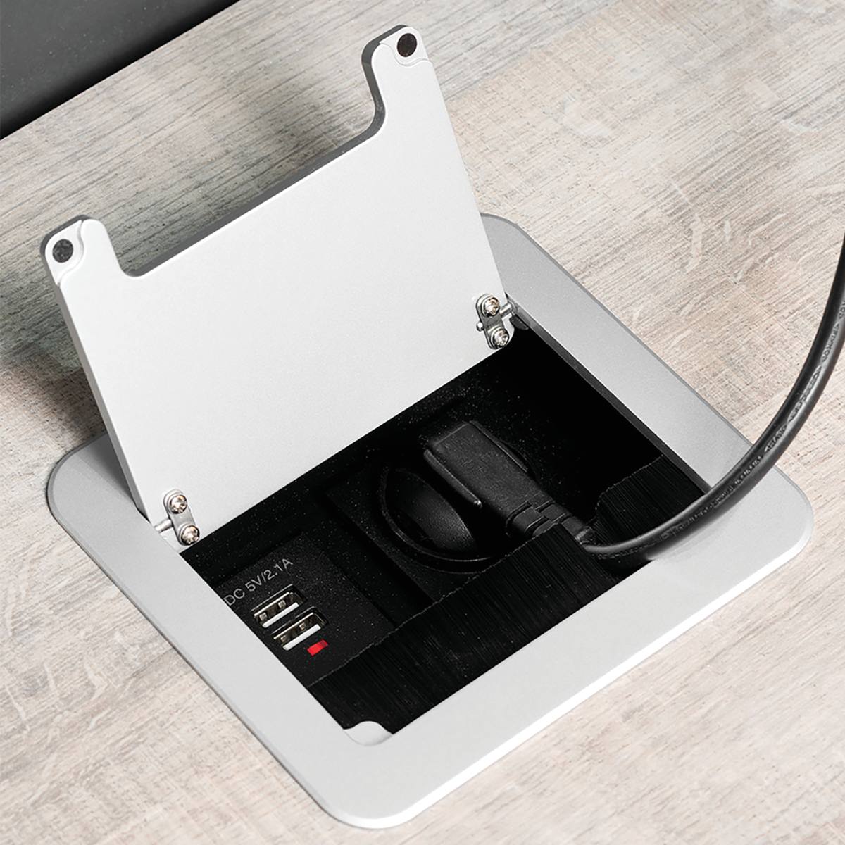 BLOC PRISES ESCAMOTABLE 1 PRISE + 2 PORTS USB + 1 HDMI