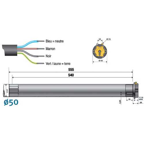 MOTEUR TUBULAIRE LT 50 METEOR 20/17 POUR VOLET ROULANT