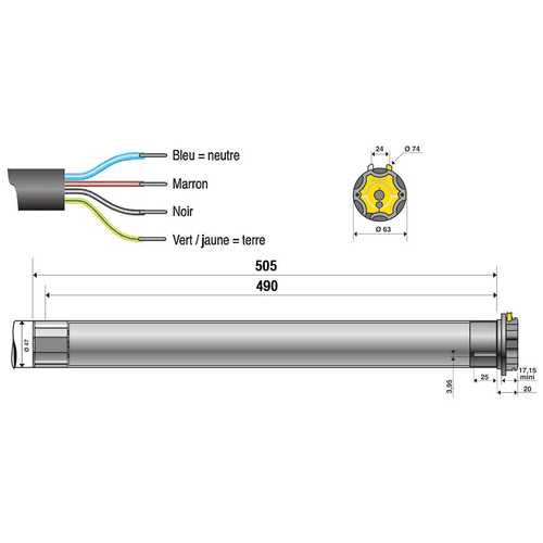 MOTEUR TUBULAIRE LT 50 ARIANE 6/17 POUR VOLET ROULANT