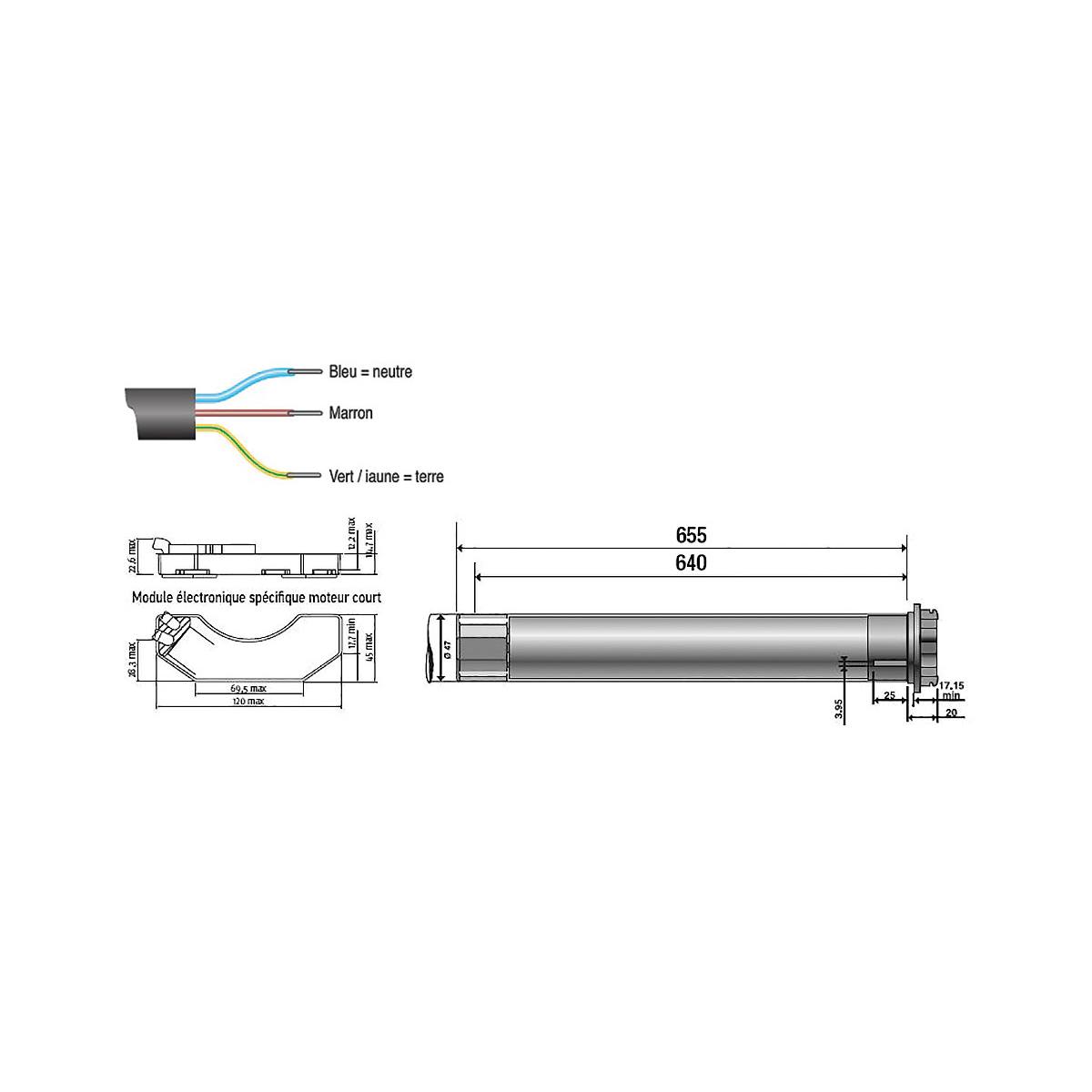 MOTEUR TUBULAIRE OXIMO RTS 20/17 POUR VOLET ROULANT