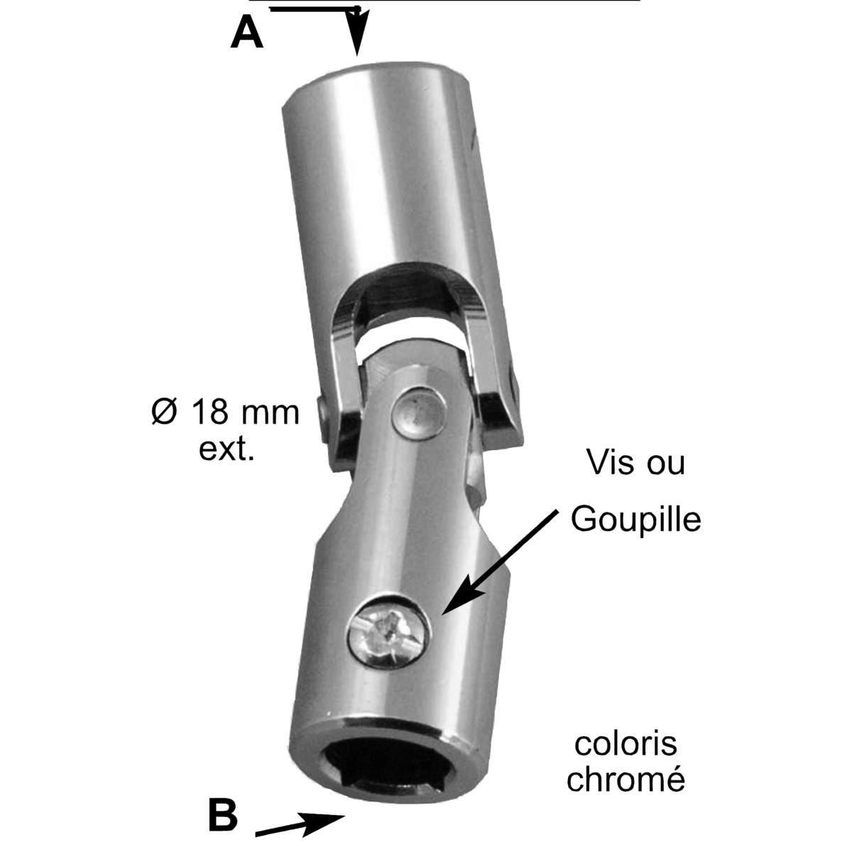 GENOUILLÈRE A:6P10MM B:6P10MM POUR MANIVELLE DE VOLET ROULANT