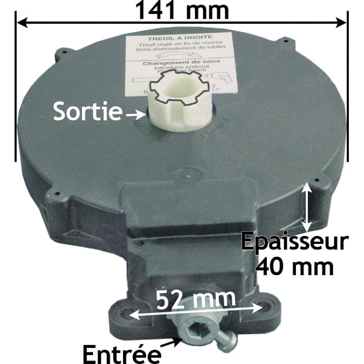 TREUIL DE VOLET ROULANT Ø 141 AVEC FIN DE COURSE