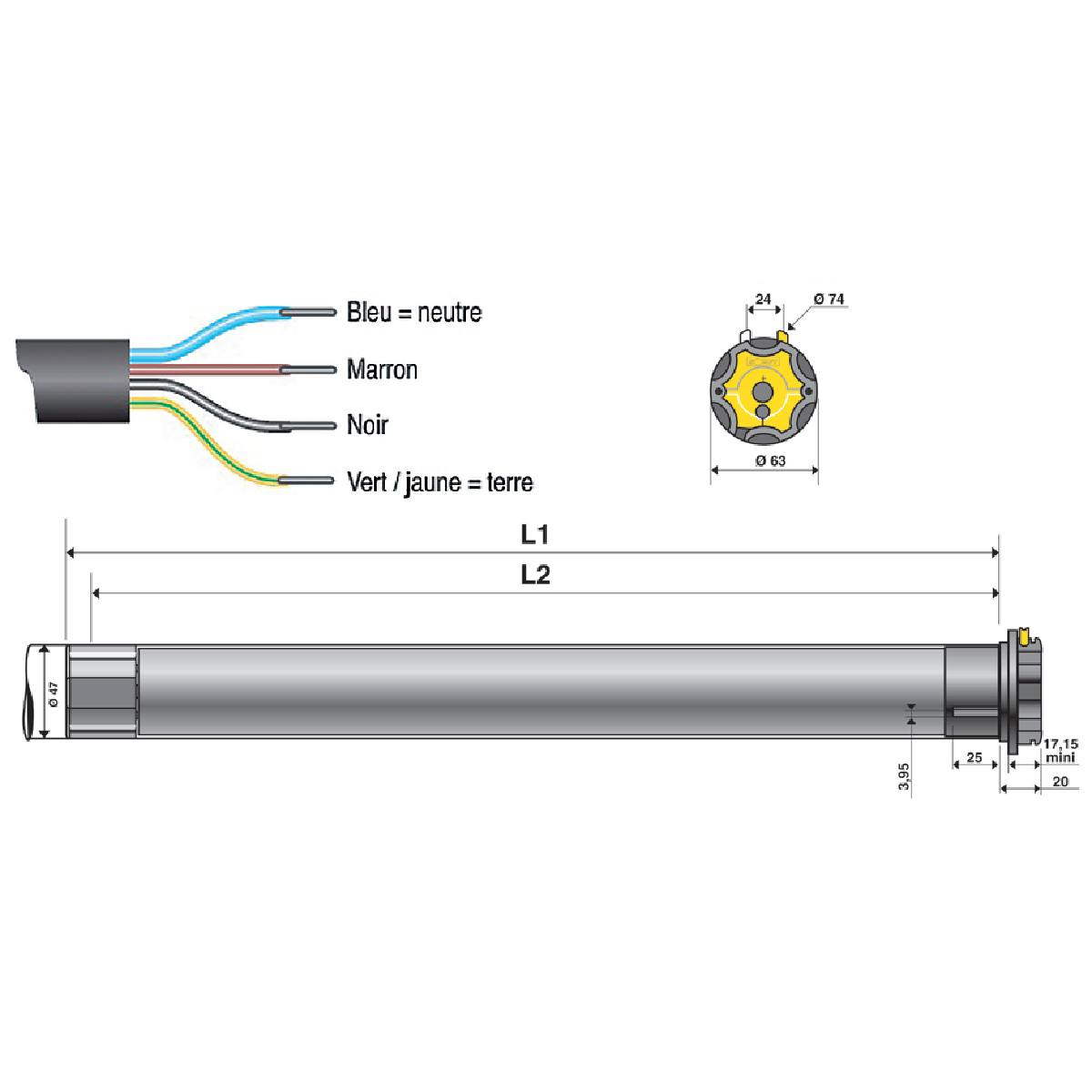 MOTEUR TUBULAIRE LT 50 JET 10/17 POUR VOLET ROULANT