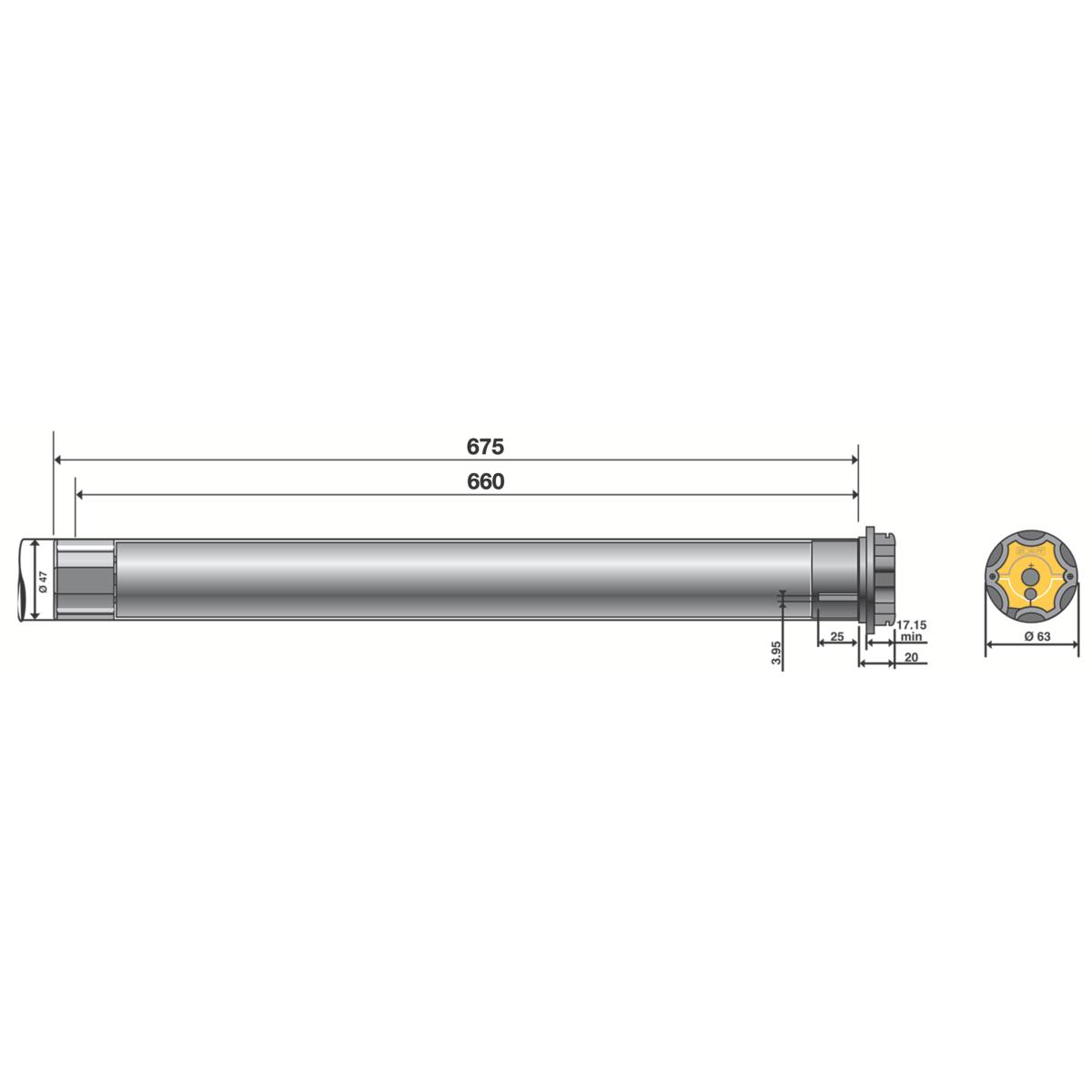 MOTEUR TUBULAIRE SUNEA 50 io 50/12 POUR STORES EXTÉRIEURS À TOILE ENROULABLE