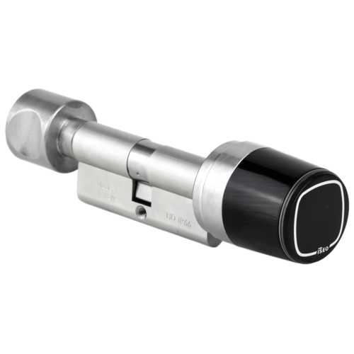 CYLINDRE ÉLECTRONIQUE À BOUTON LIBRA - INOX/NOIR 40+40