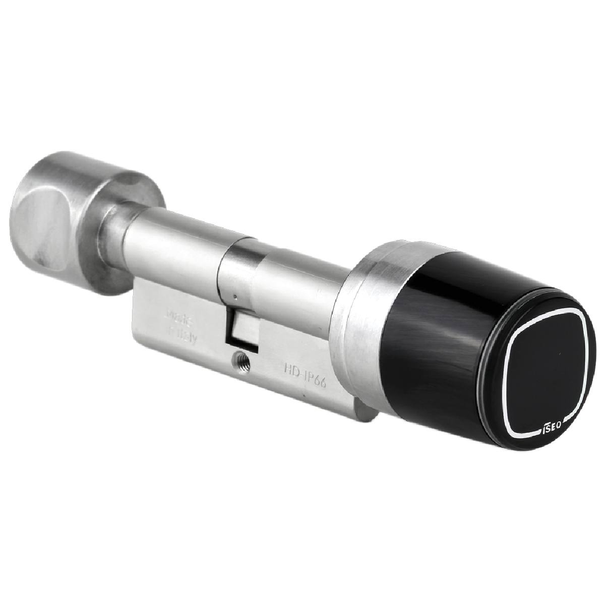 CYLINDRE ÉLECTRONIQUE À BOUTON LIBRA - INOX/NOIR 40+40