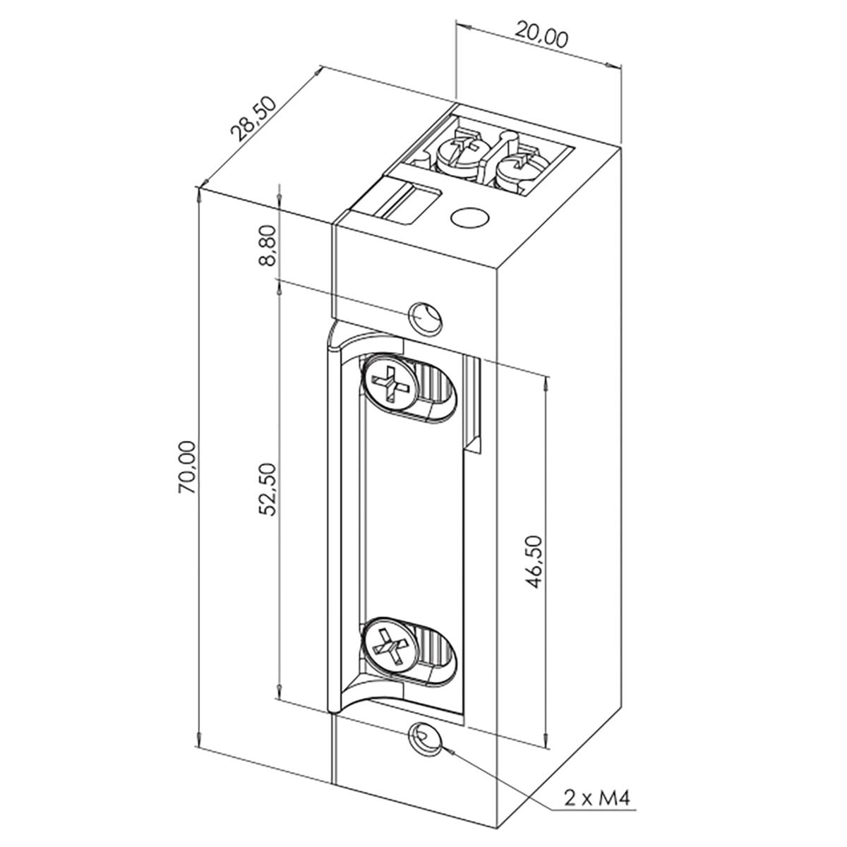 GÂCHE ÉLECTRIQUE À ÉMISSION ET RUPTURE