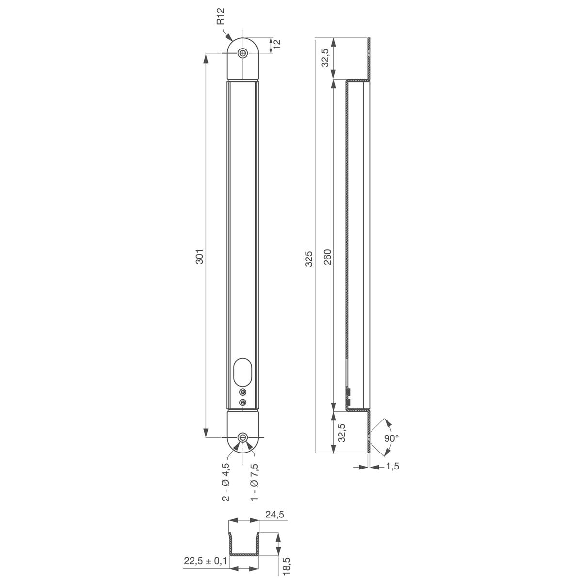 PASSE-CÂBLE ENCASTRÉ 260 MM