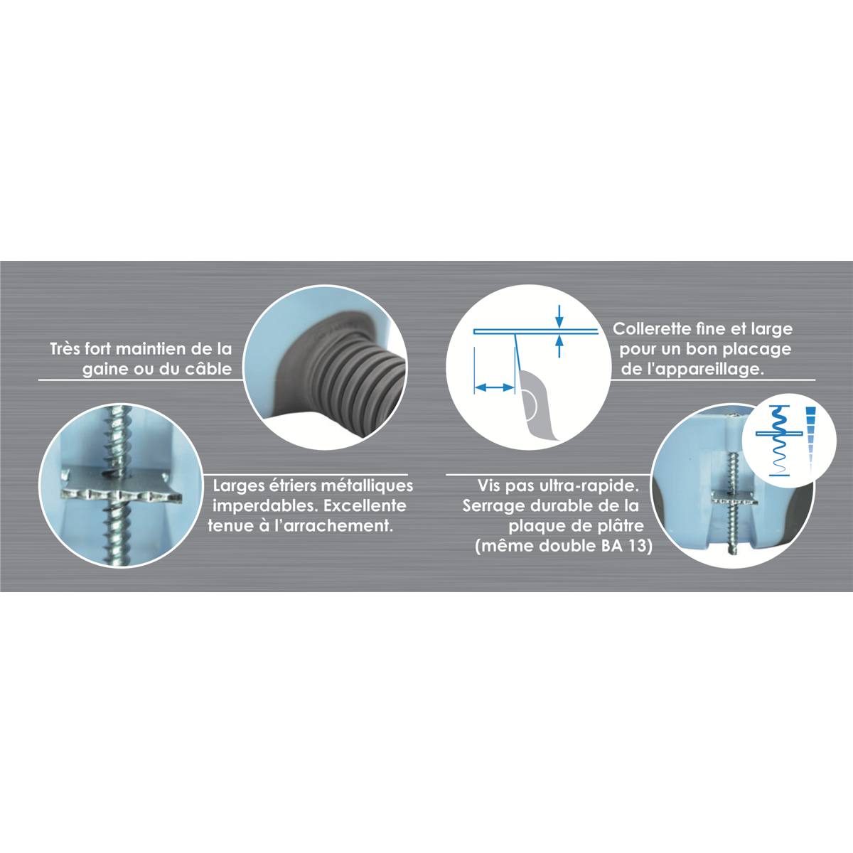 PACK 100 BOÎTES D'APPAREILLAGE ENCASTRÉES SIMPLES Ø 67 P.40 + TRÉPAN OFFERTE